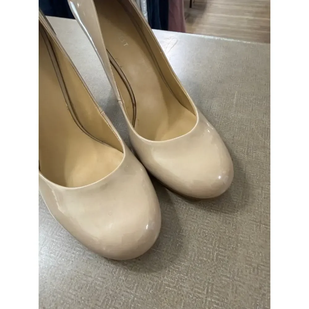 Nine West Ambitious Nude Patent Heels women's size 10